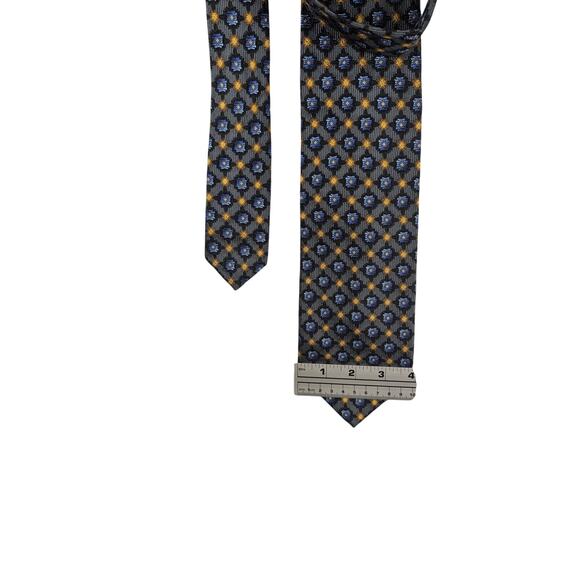 J.Z. Richards Gallery Collection 100% Silk Gray Blue Gold Tie Handmade USA Event - Picture 3 of 4